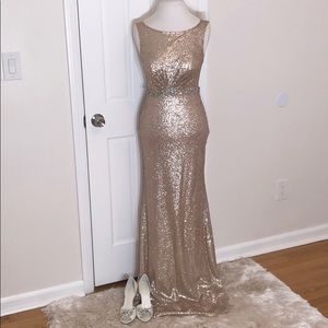 Stunning Gold Sequence Prom Dress